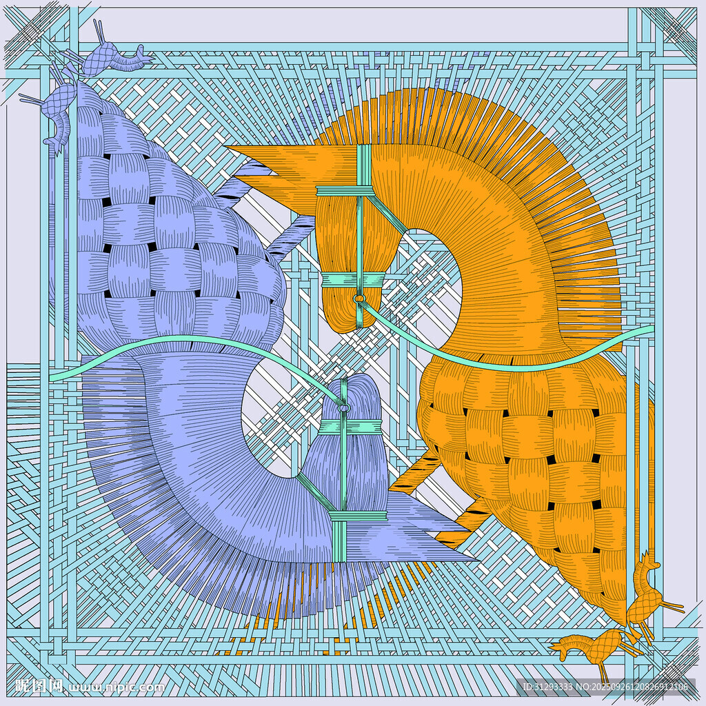 抽象幾何機械圖案設計