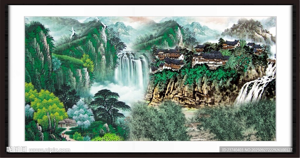 聚寶盆山水畫 