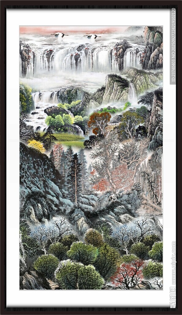 聚寶盆山水畫 
