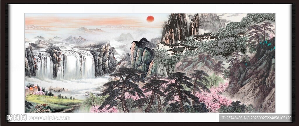 聚寶盆山水畫 