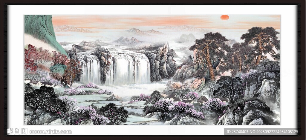 聚寶盆山水畫 