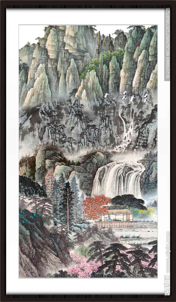 瀑布風(fēng)景畫(huà)