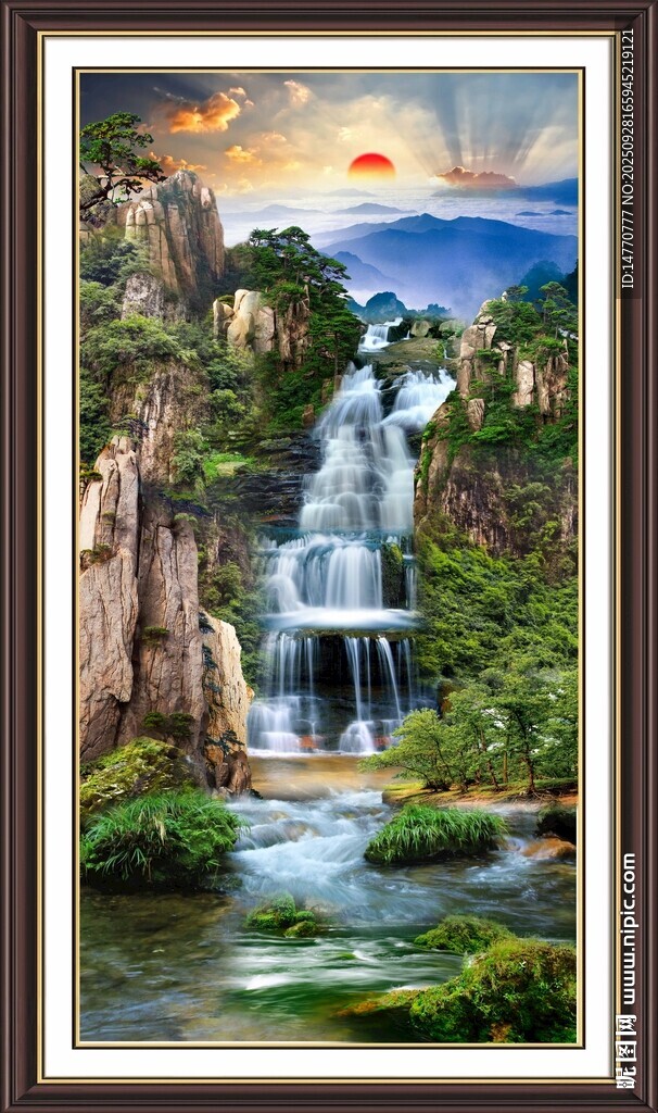 夢幻山水瀑布風(fēng)景圖
