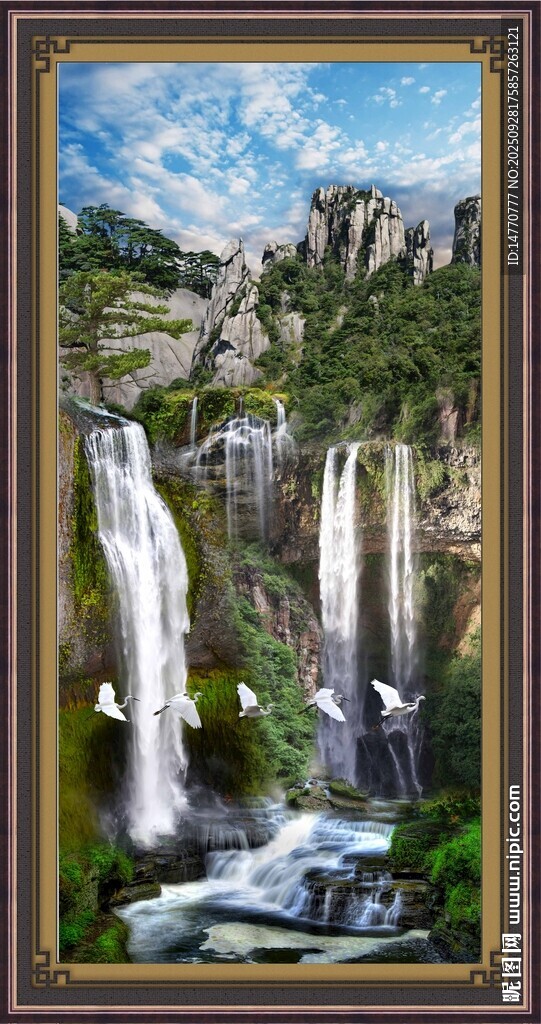 壯麗山水瀑布風(fēng)景圖