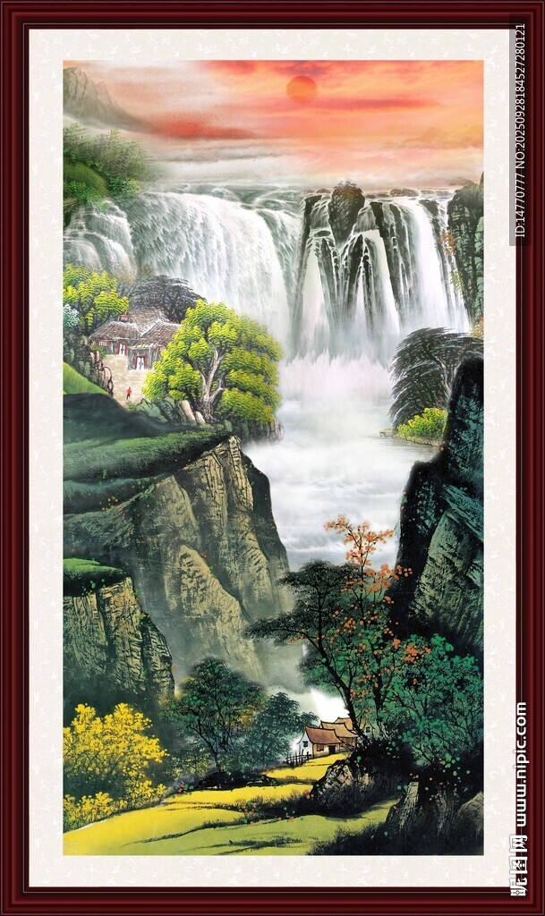 山水瀑布風(fēng)景圖