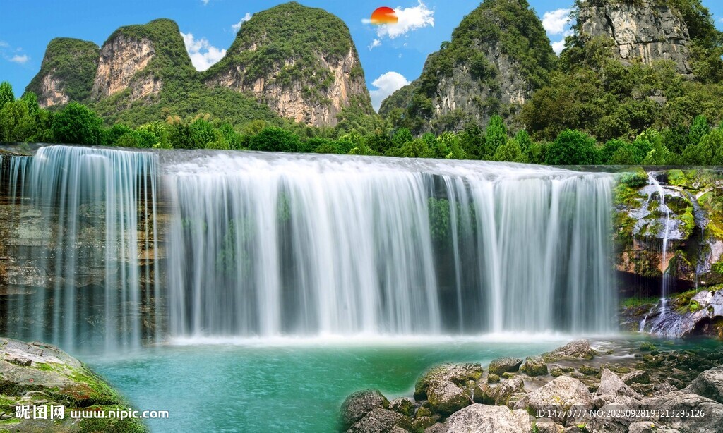 壯美山水瀑布景觀