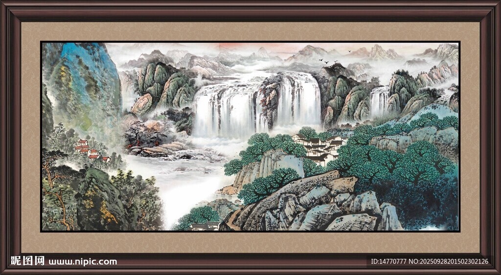 中式山水掛畫