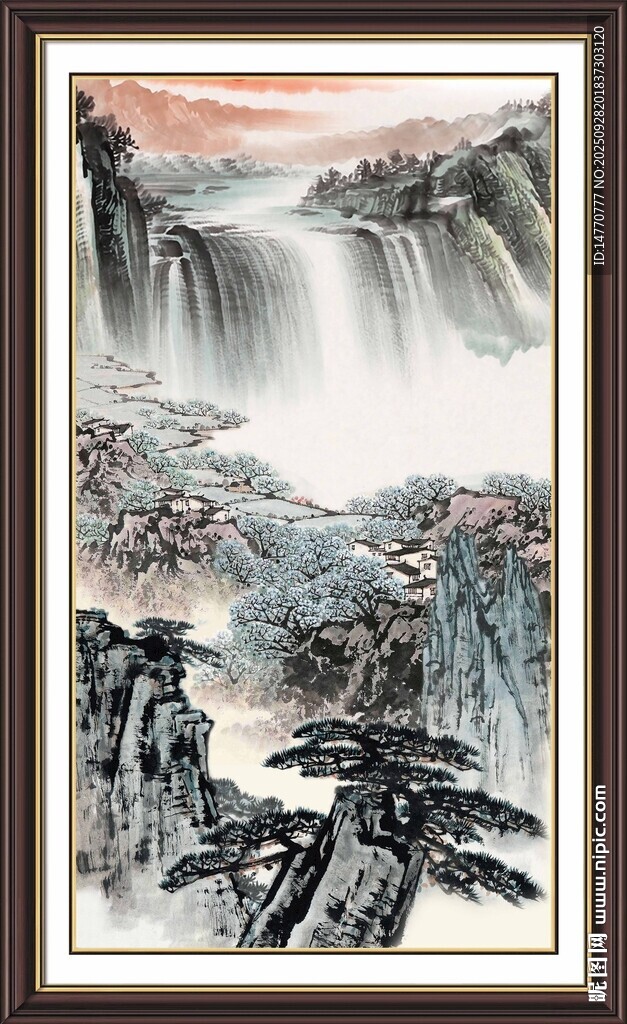 中式山水墨畫