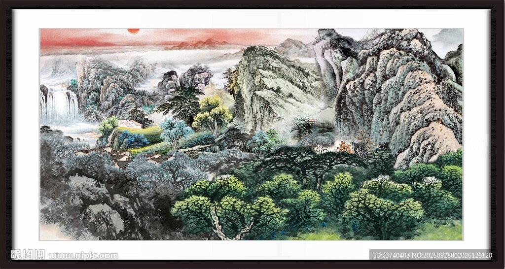 水墨山水風景圖