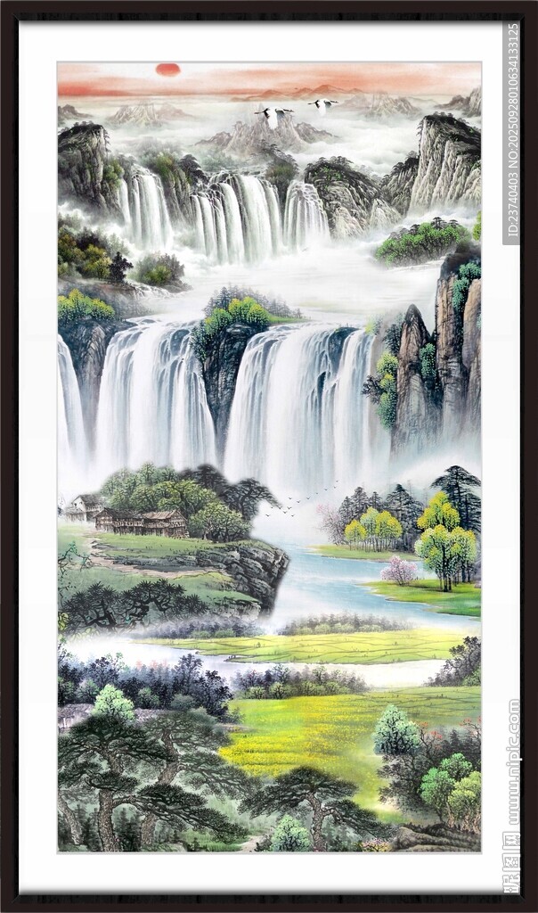 壯麗山水瀑布風(fēng)景圖