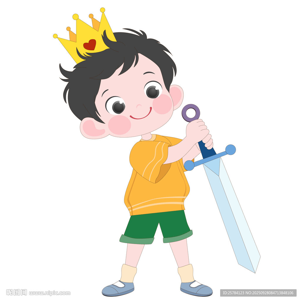 戴皇冠拔劍玩具劍小王子勇敢探險