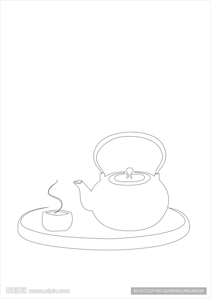 線條茶壺茶碗