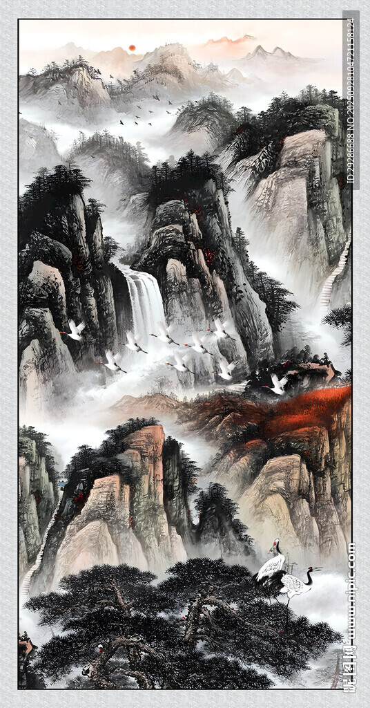 迎客松國畫