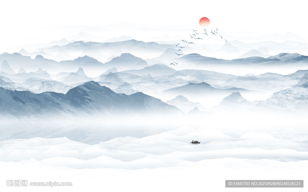 水墨山水意境圖