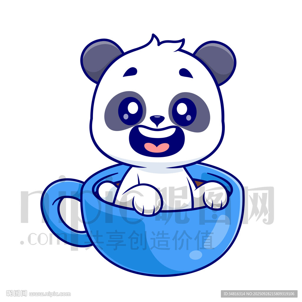 杯子里的可愛熊貓