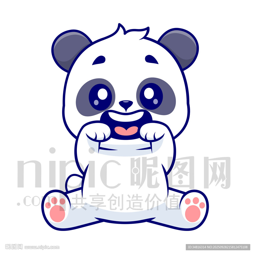 可愛熊貓卡通形象