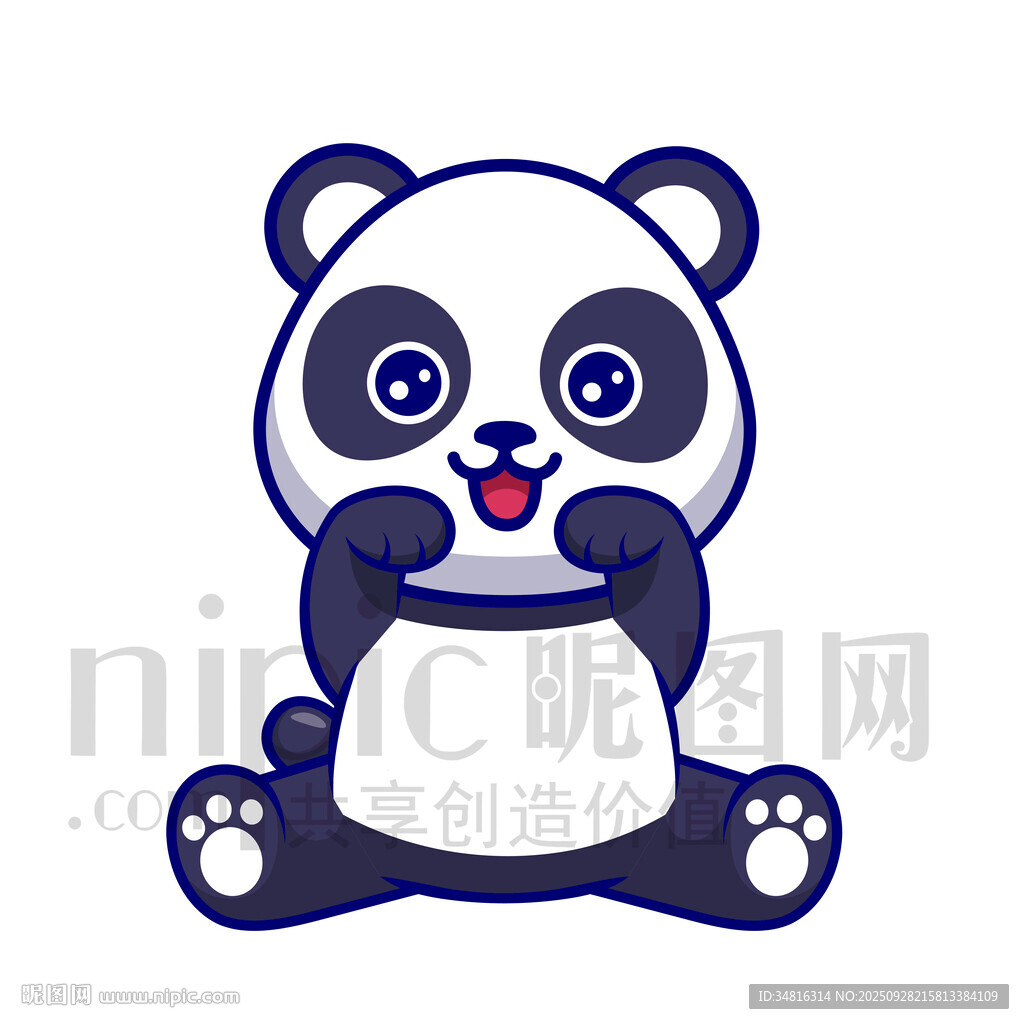 可愛熊貓卡通形象