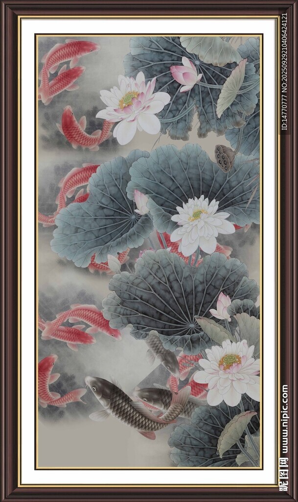 中式荷花裝飾畫