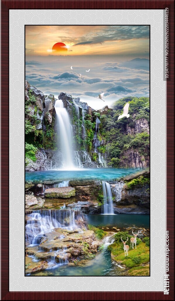 招財(cái)山水畫 