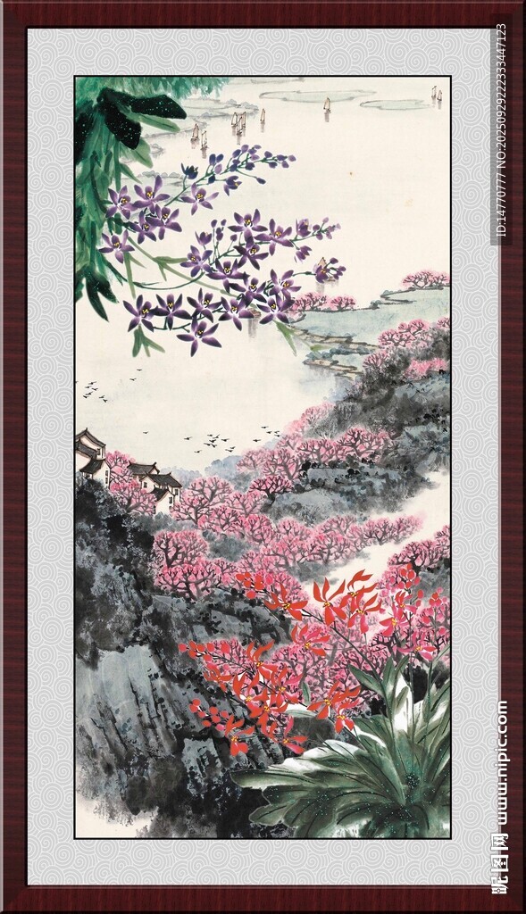中式山水花鳥裝飾畫