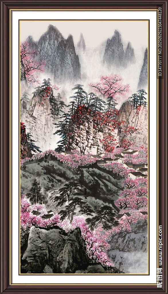 中式山水花鳥裝飾畫