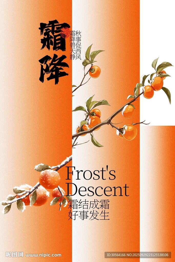 霜降節(jié)氣傳統(tǒng)活動海報