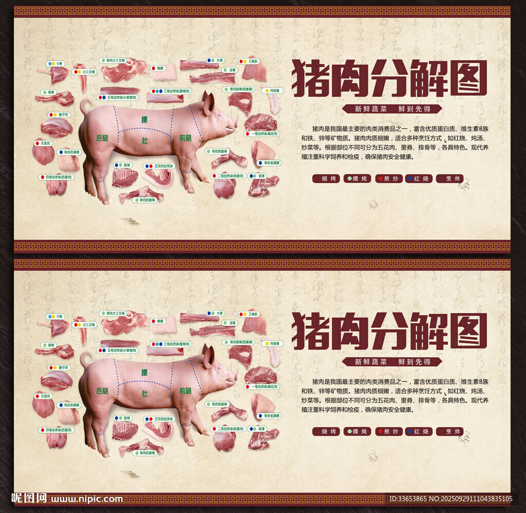 豬肉分解圖