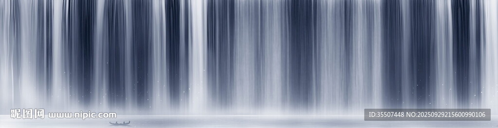流水生財(cái)山水畫