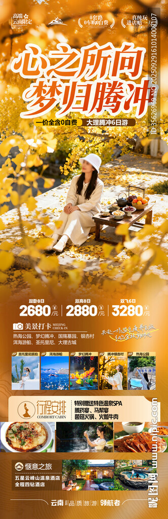 云南騰沖瑞麗芒市旅游海報(bào)銀杏村
