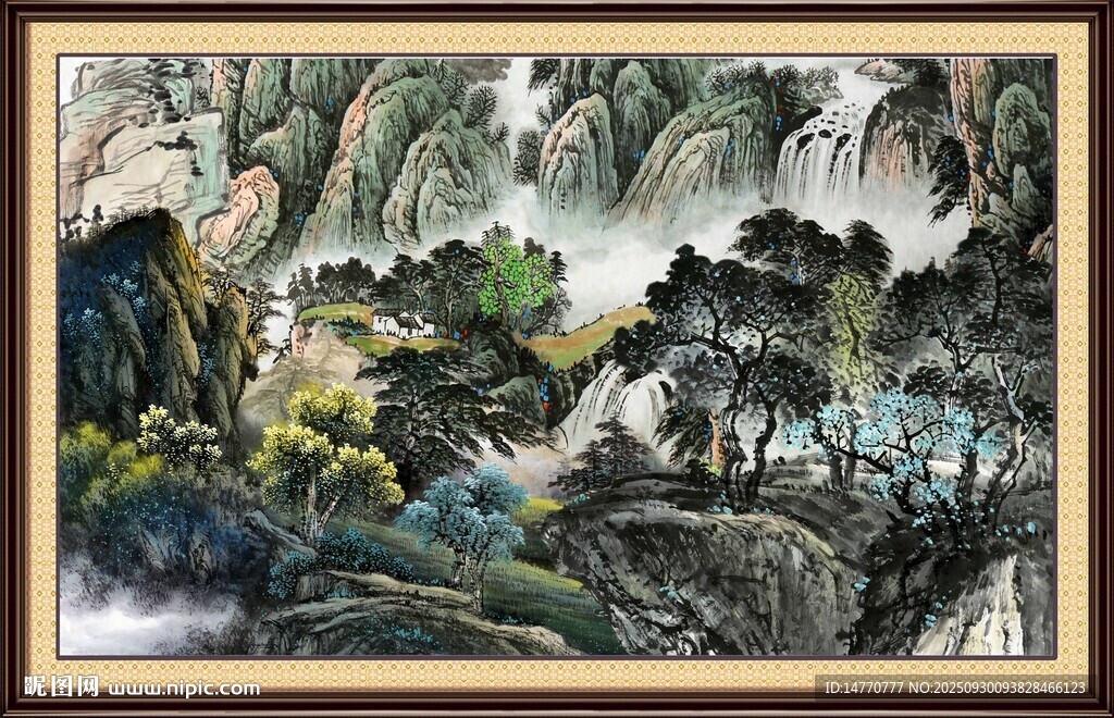 中式水墨山水裝飾畫