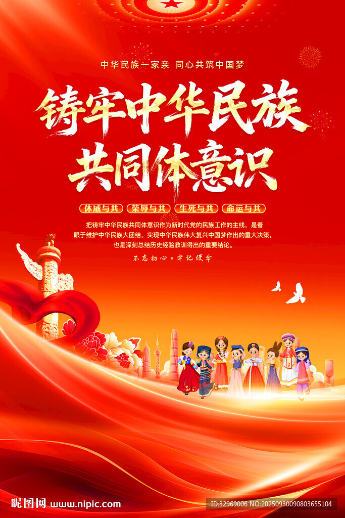 鑄牢中華民族共同體意識海報(bào)