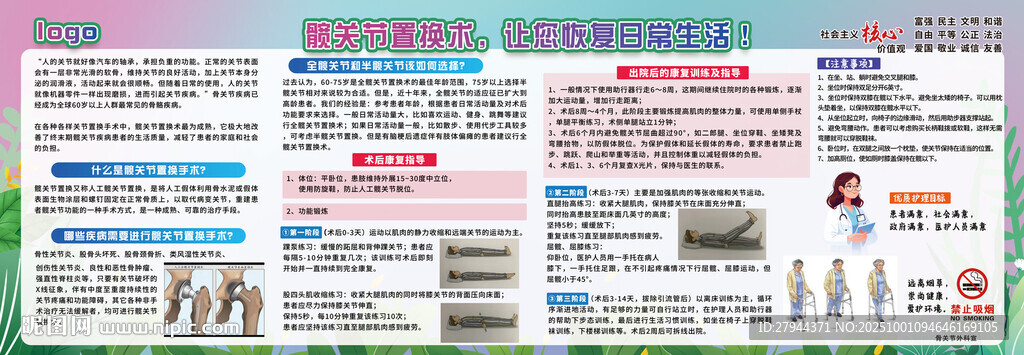髖關(guān)節(jié)置換術(shù)醫(yī)院宣傳欄展板