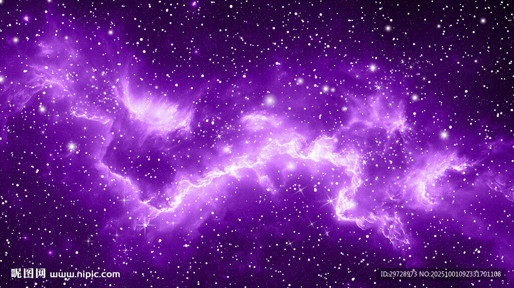 夢幻紫色星空星云宇宙景觀