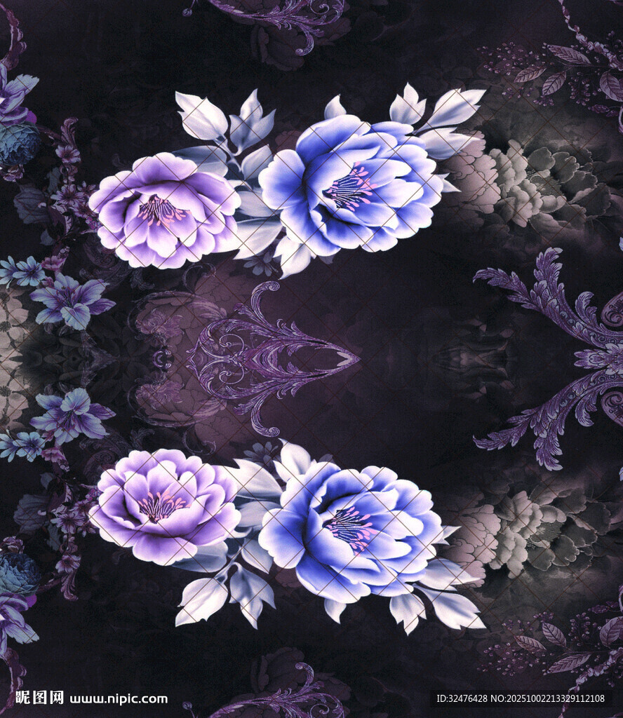 紫色花卉圖案背景紋理
