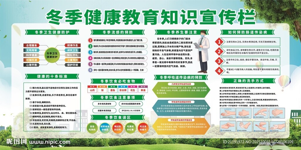冬季健康教育知識(shí)宣傳欄