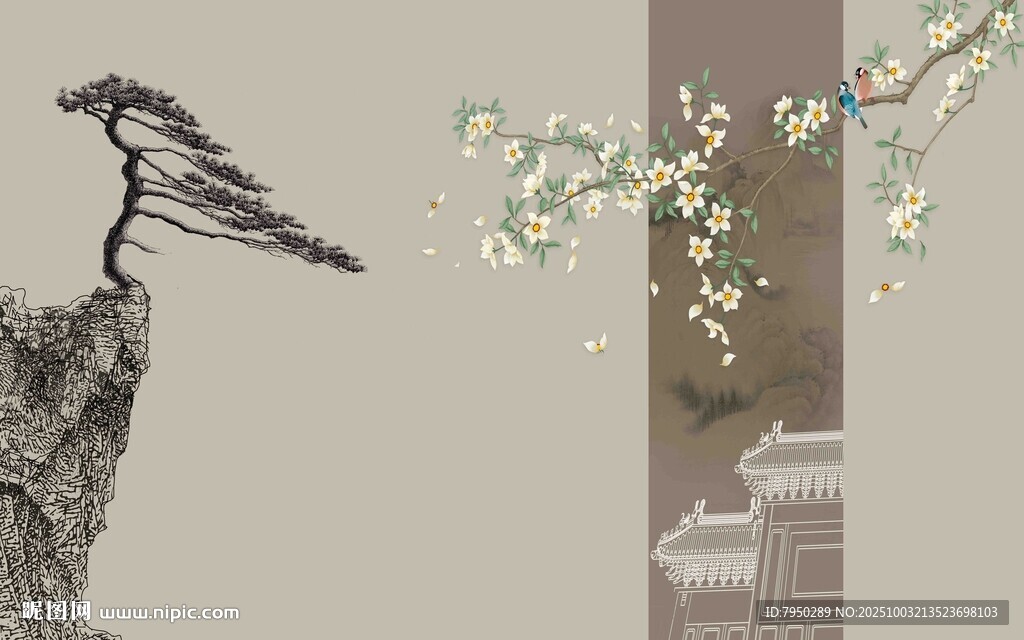 花鳥景致中式典雅意境