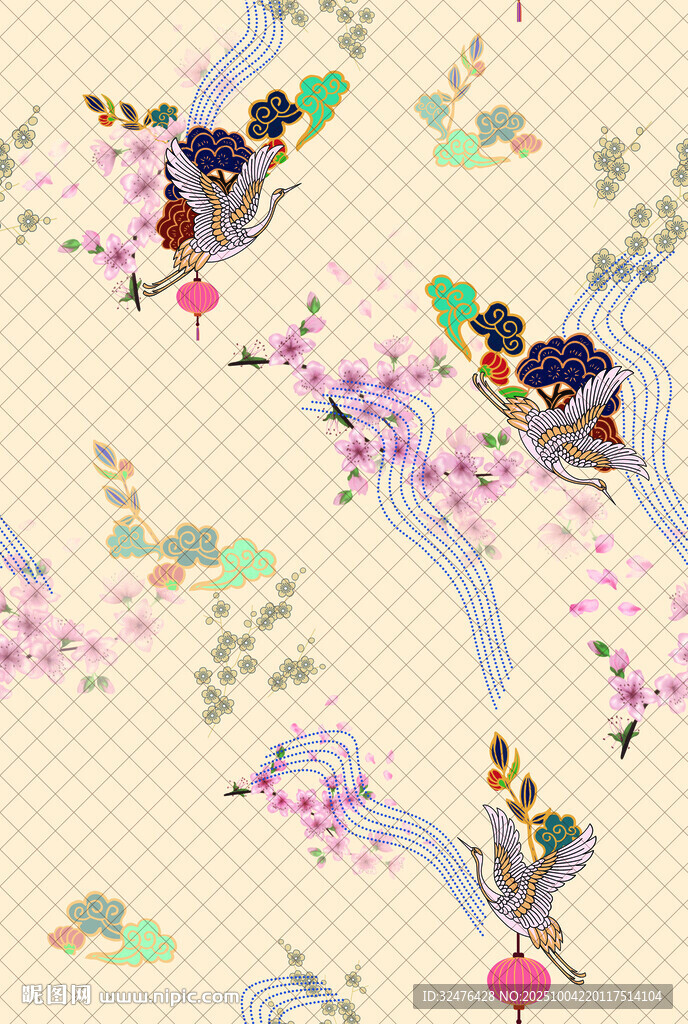 中式花鳥圖案 雅致古韻