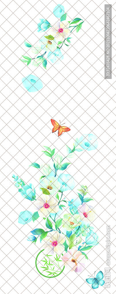 花卉蝴蝶裝飾圖案