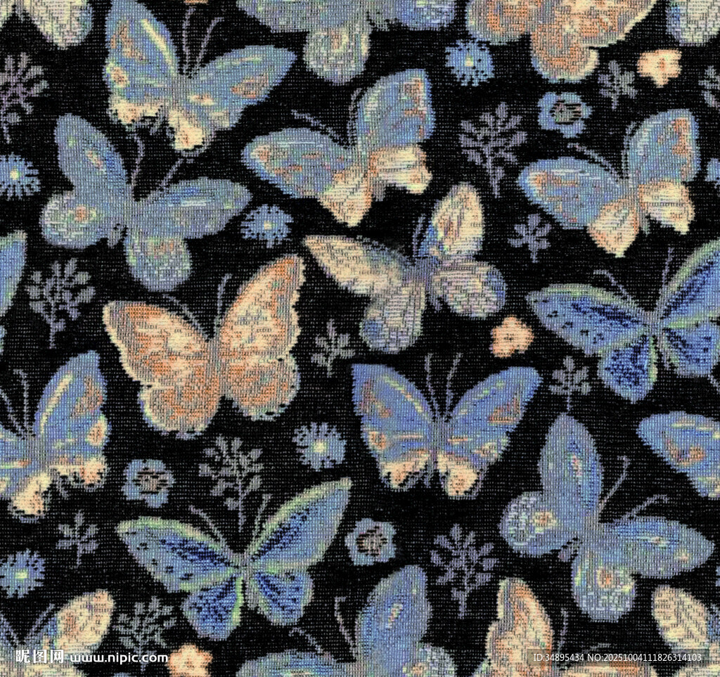 刺繡花  蝴蝶花