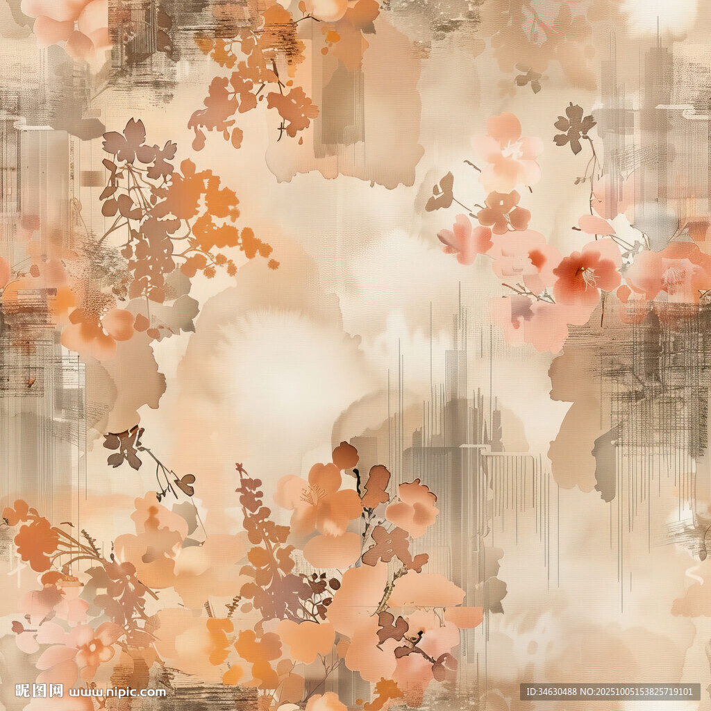 水墨花卉背景圖