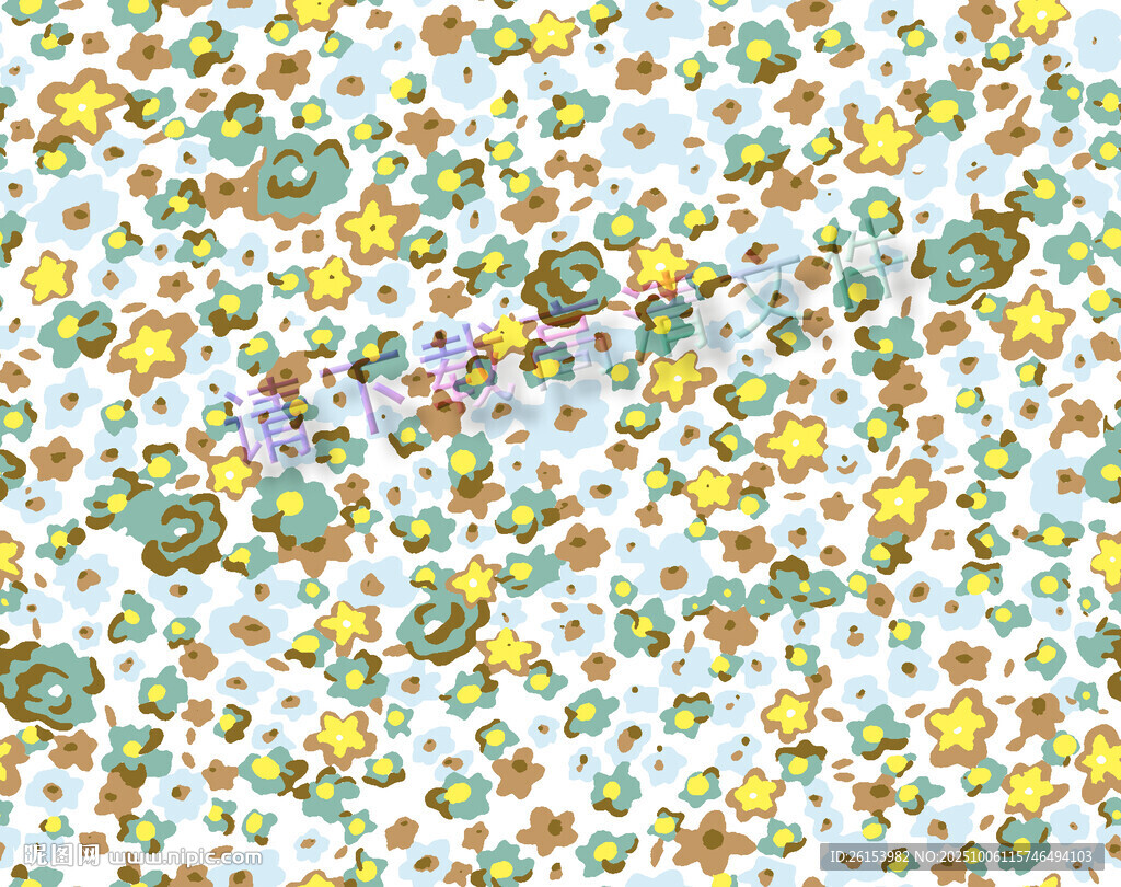 多彩卡通花卉圖案背景