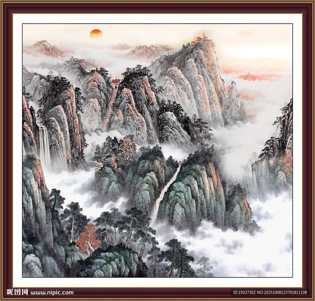 泰山書房裝飾畫 泰山五岳獨尊
