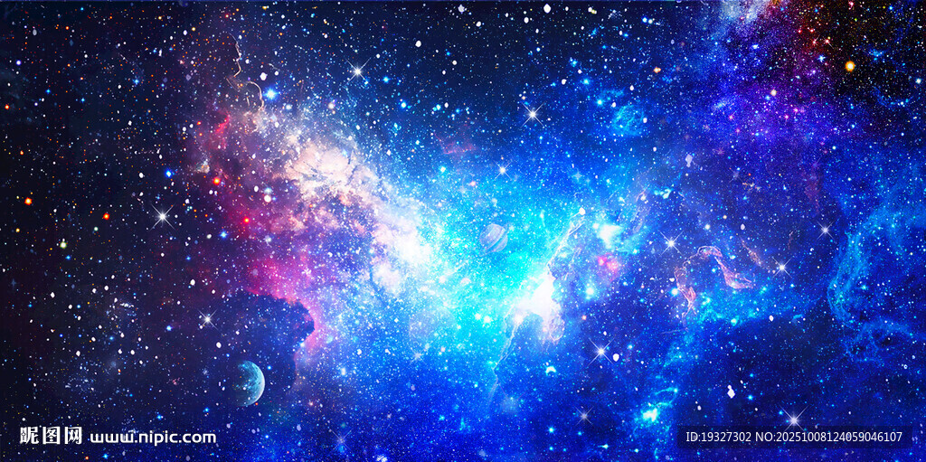 藍(lán)色星空壁畫 星空裝飾畫