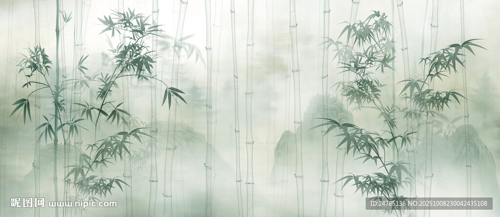 水墨竹林