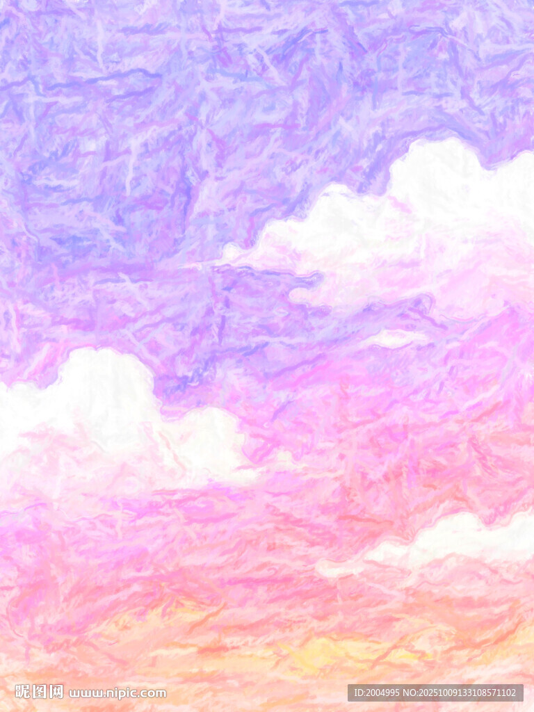 夢幻粉紫天空云朵景象