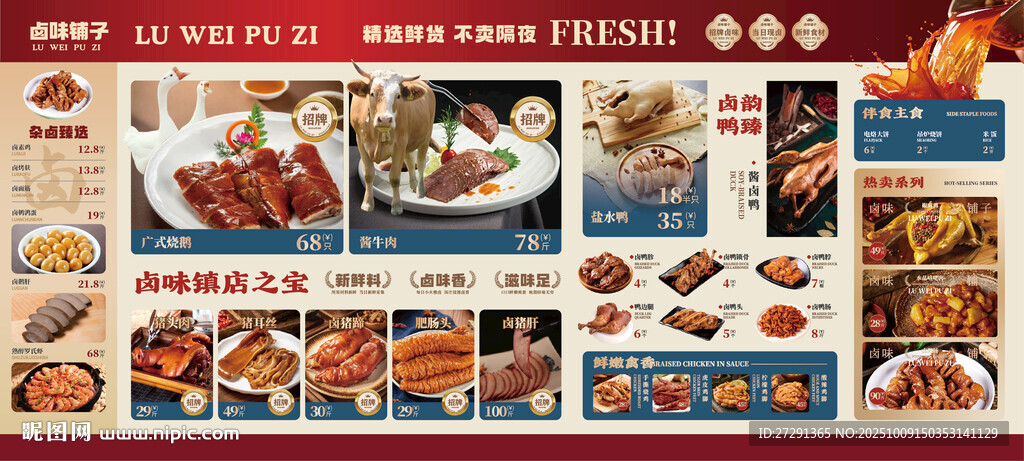 鹵味餐飲燈箱畫面