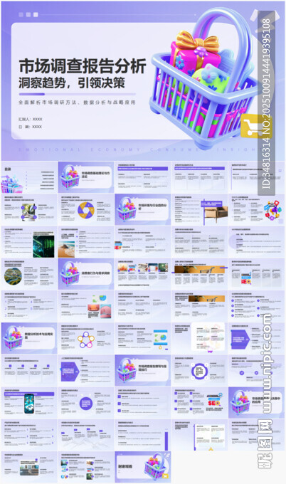 市場調查報告分析PPT模板