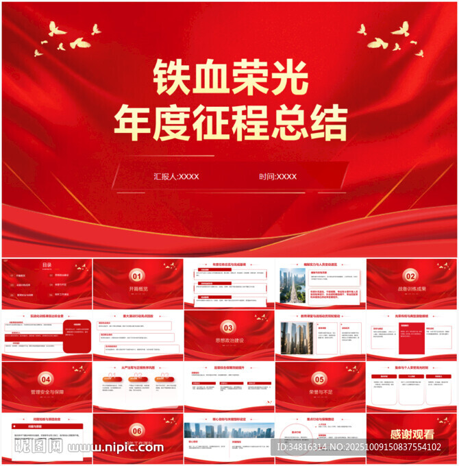 鐵血榮光年度征程總結(jié)PPT