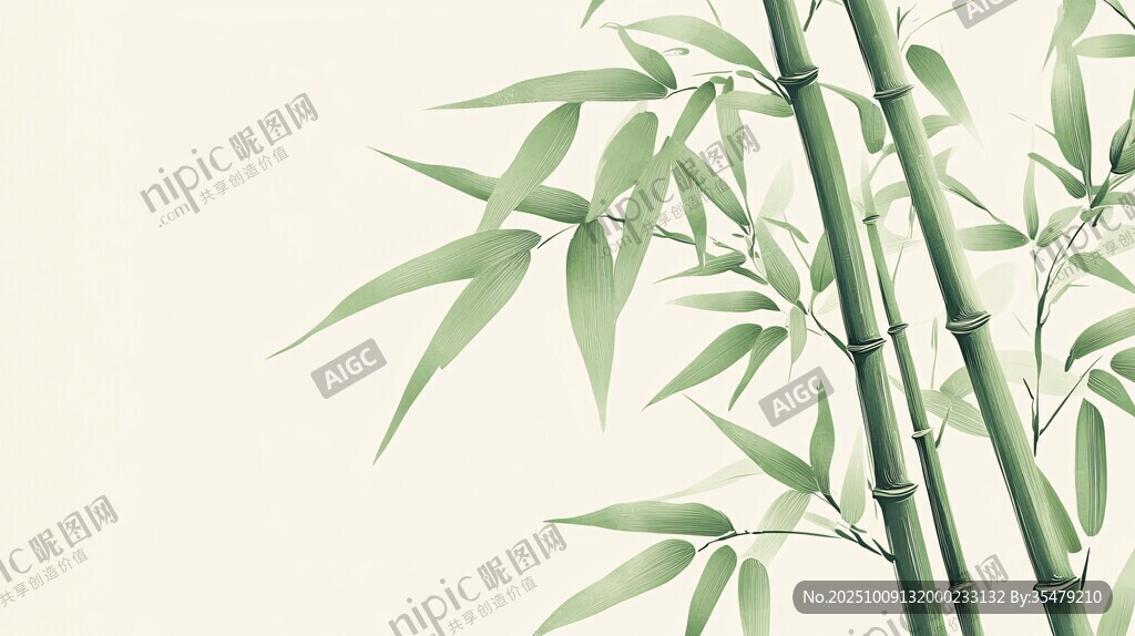 清新翠竹圖