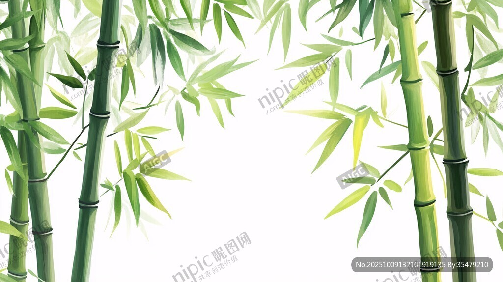 翠綠竹林清新自然景象